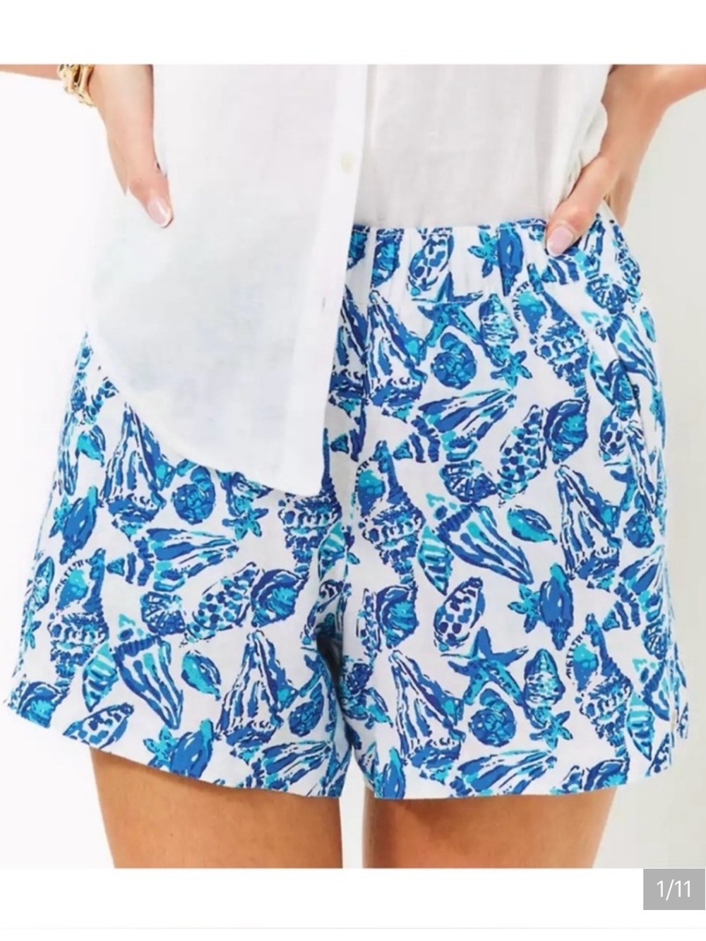 Lilly Pulitzer Lilo Linen Short in Shell Collector